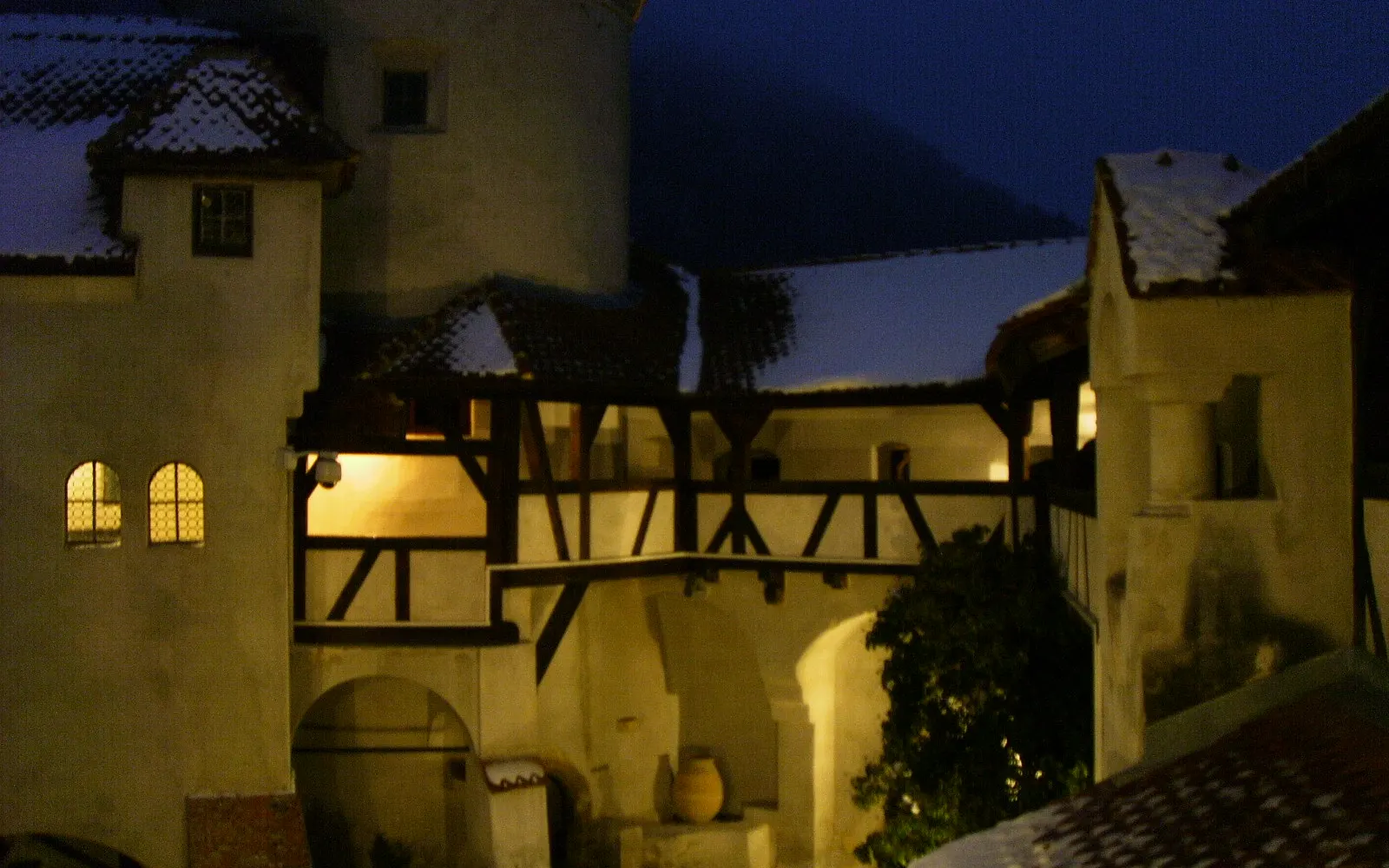 Bran Castle lit at night